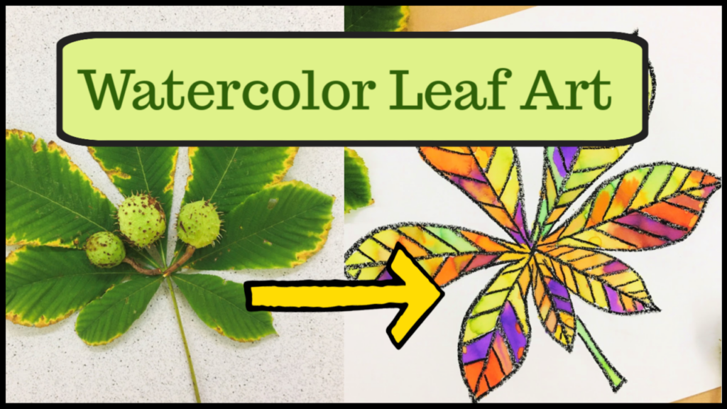 Watercolor resist leaf art video tutorial.