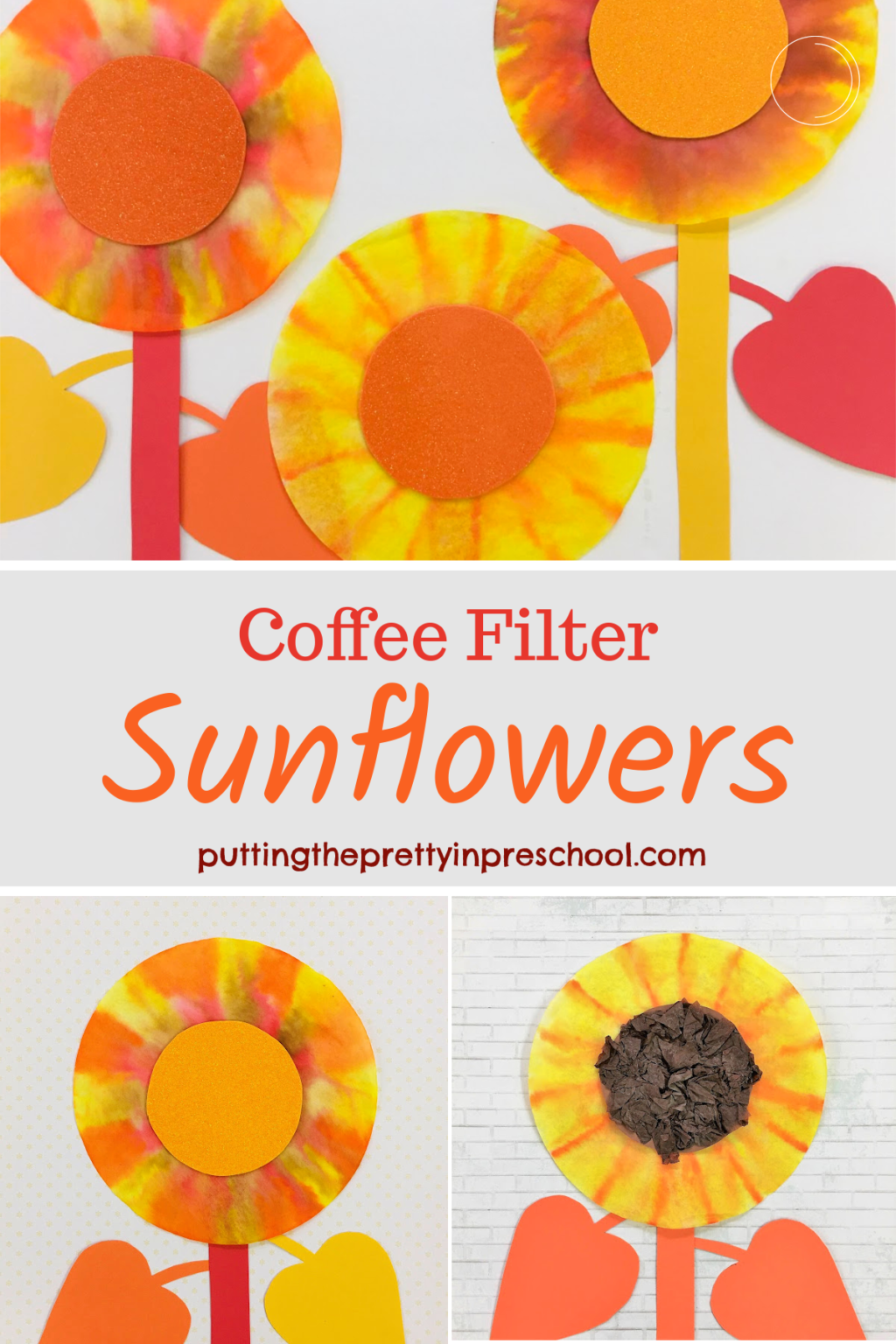 Coffee Filter Sunflower Craft - Putting The Pretty In Preschool