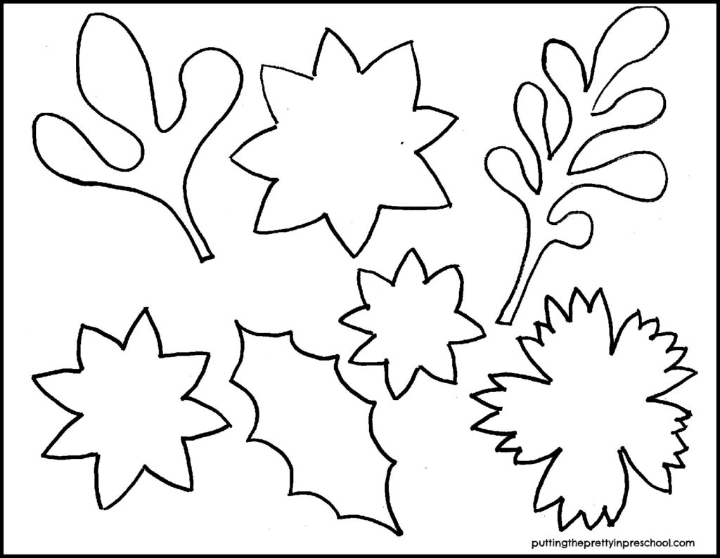 Use this Christmas flower template for paper crafting.