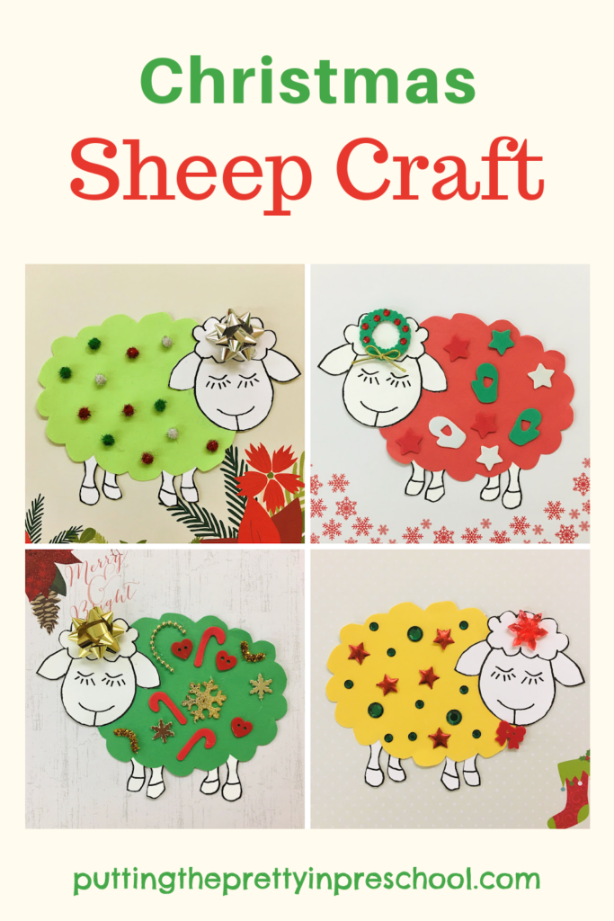 This Christmas sheep craft is fun for the whole family to make. Download the free printable for this craft.