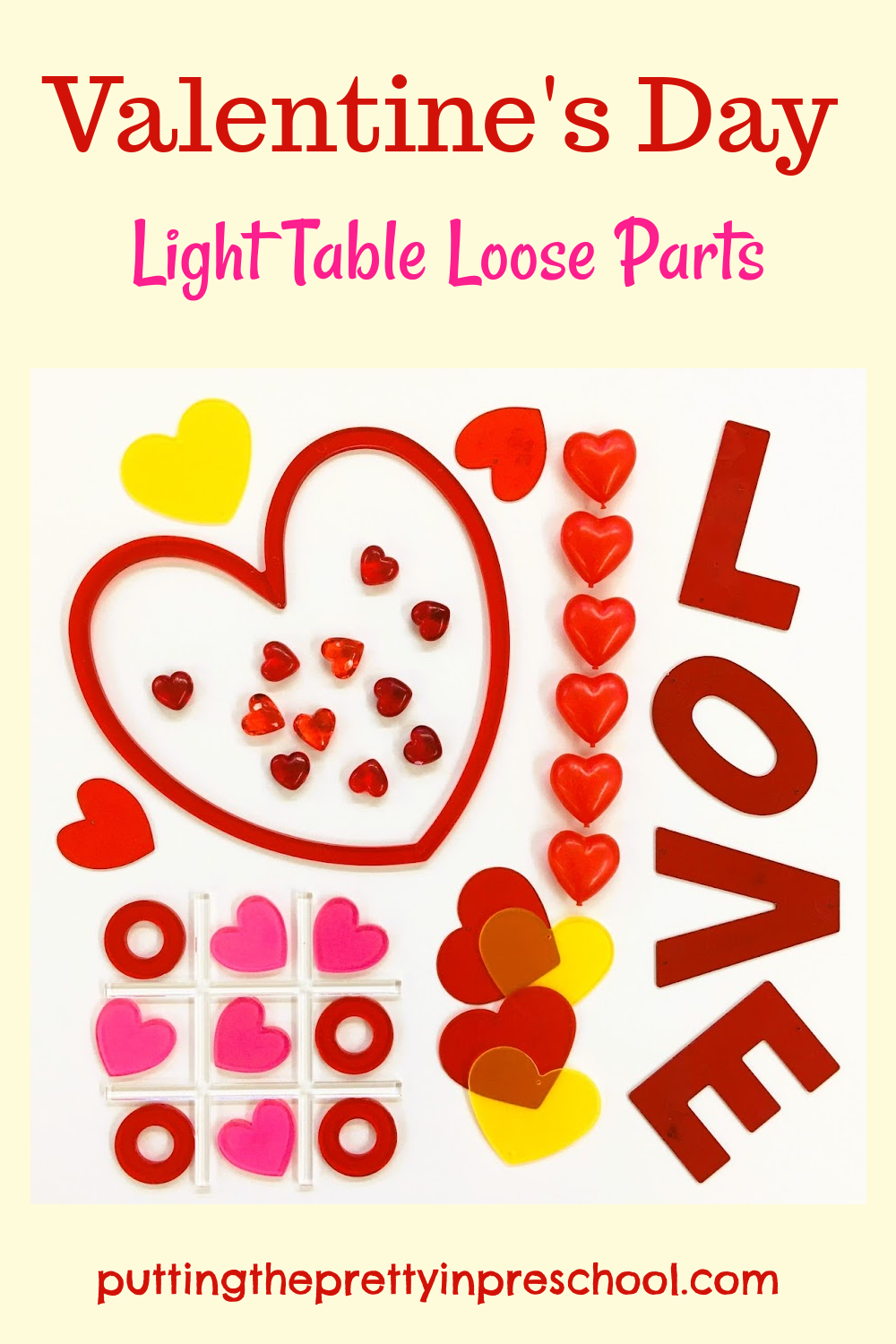 Valentine’s Day Light Table Play