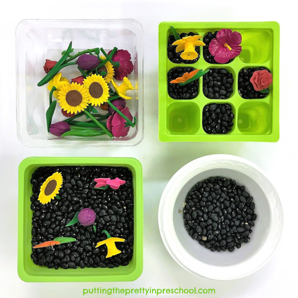 Set up this no-fuss flower planting sensory activity today!