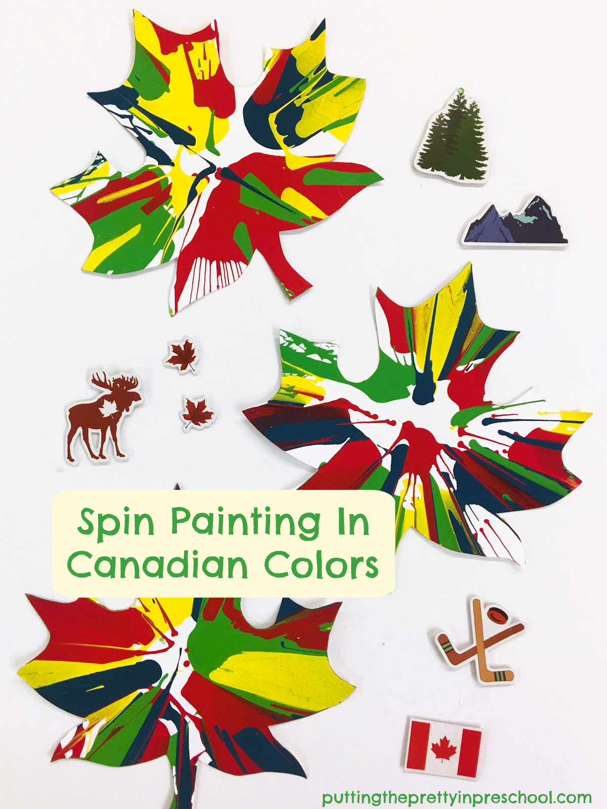 Spin Painting Maple Leaf Art   Spin Painting In Canadian Colors 