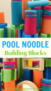 Pool noodle building blocks are fantastic in the block corner or as loose parts. This is a STEAM activity you will want to try.