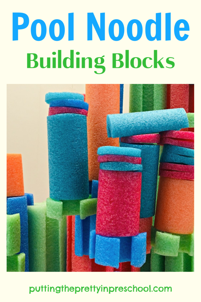 Pool noodle building blocks are fantastic in the block corner or as loose parts. This is a STEAM activity you will want to try.