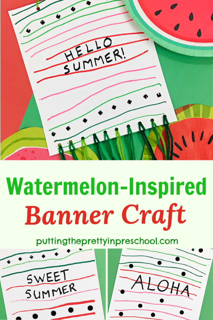 Make this easy watermelon-inspired banner craft today! A perfect summer craft for a day you are short on preparation time.