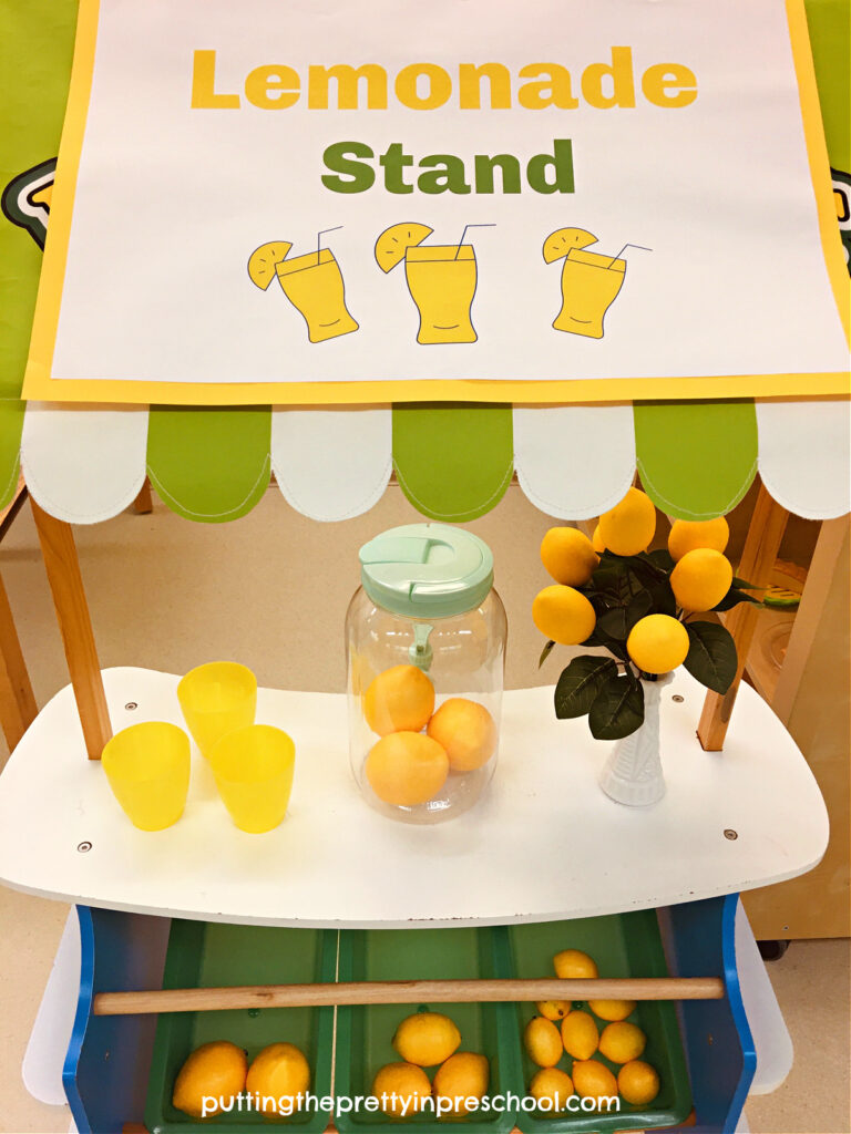 Set up a lemonade stand dramatic play center that offers many options for role play. Your little learners will love this center.