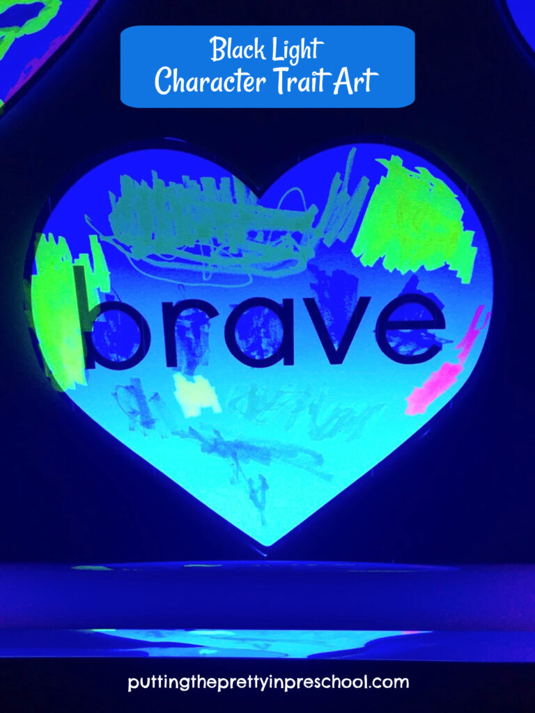 This black light character trait art activity incorporates language and science. It is a confidence-boosting art project perfect for any time of the year.