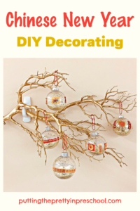 Simple and economical Chinese New Year DIY decorating ideas using themed stickers. Ornament and play tablescape ideas are included.