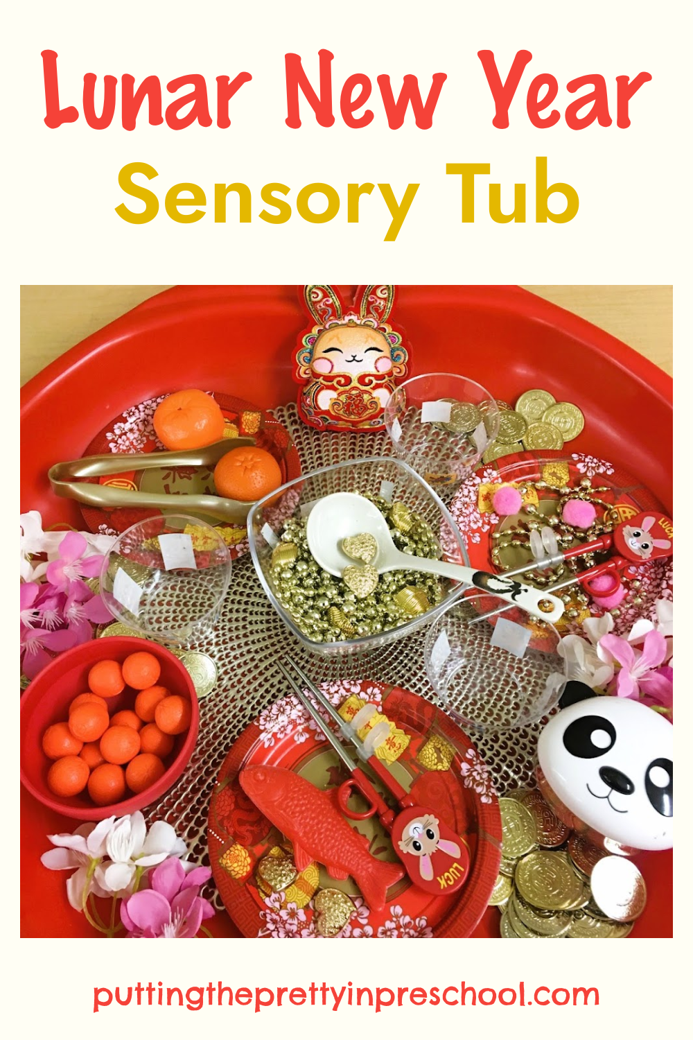 chinese new year sensory table