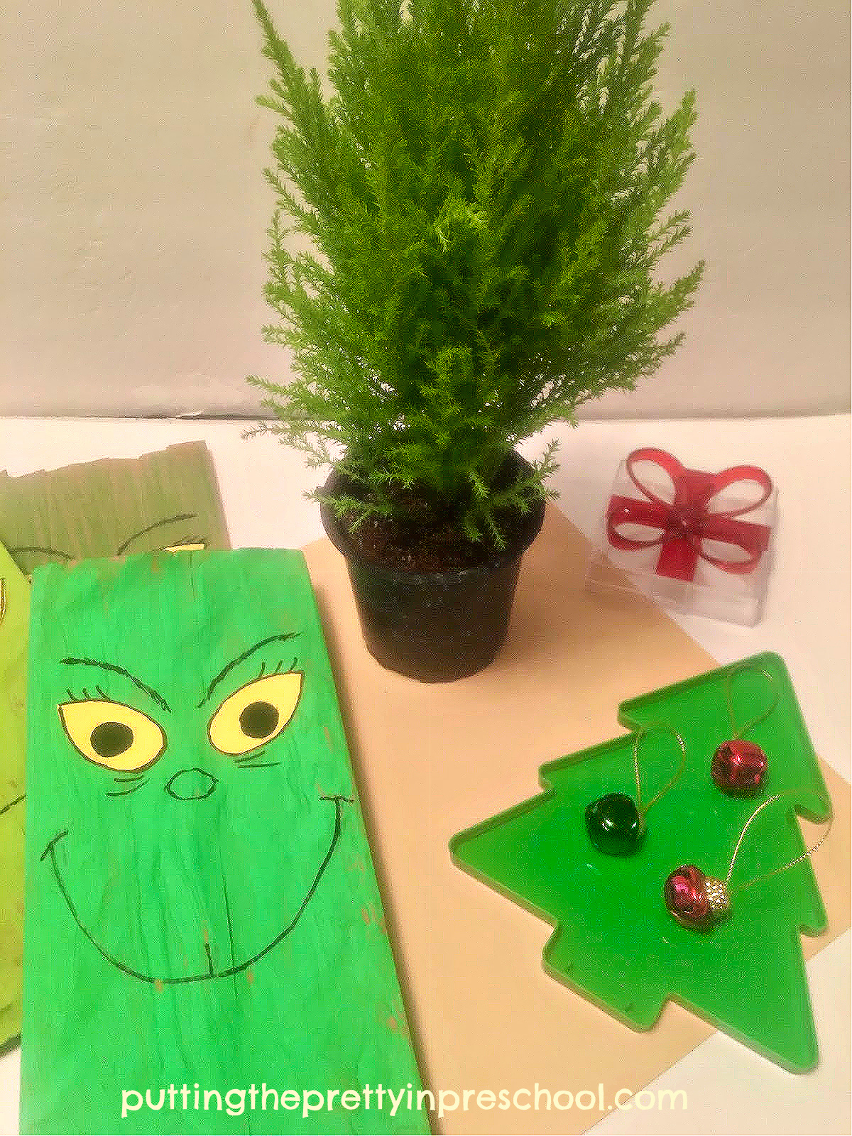 Paper Bag Grinch Craft
