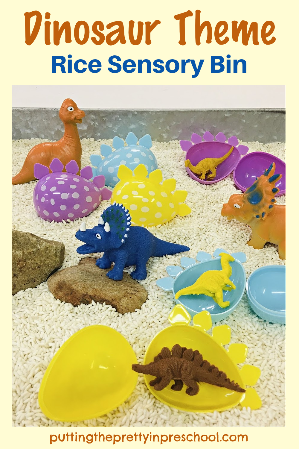 Three Dinosaur Sensory Bins